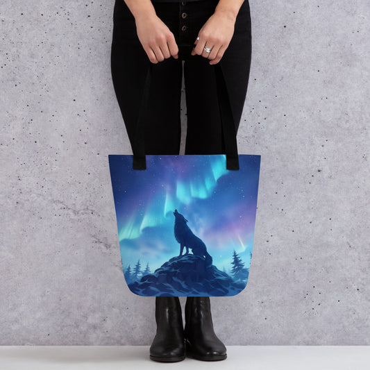 Anime Howling Wolf Tote bag